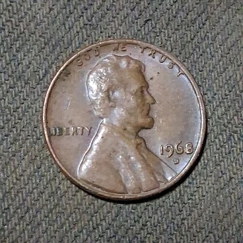 1968年 D リンカーン ペニー（希少）In God We TrustとL on edge Mint Mark Error