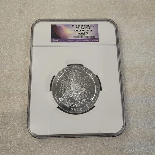 2012年 ハワイ火山 NP ATB 早期リリース 5オンス シルバー NGC MS69 PL