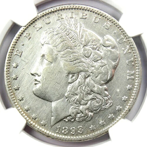 1893 年モーガン 1 ドル銀貨 - NGC AU 詳細認定 - 希少な日付! 154,000円