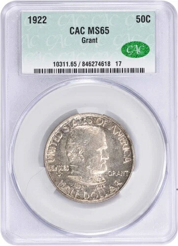 グラント記念銀貨 1922年 MS65 CACG