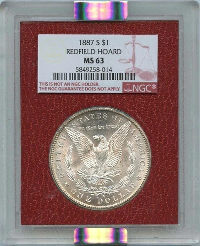 1887-S 1ドル モルガン・ダラー レッドフィールド・ホード 1ドル NGC MS63