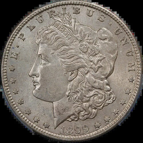 1899-S モルガン銀貨 PCGS MS62 外観良好 ストライク良好