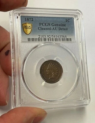 米国 - 1872年インディアンセント（PCGS AU詳細） - 希少 - 必ずお読みください