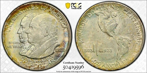 1923-S モンロー 50セント記念金貨 PCGS MS65+ -ヴィンテージ＆オリジナルチャーム