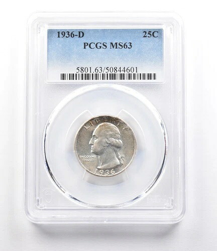 1936-D ワシントン クォーター MS63 PCGS *2677