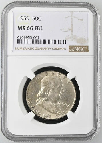 1959年 フランクリン ハーフ NGC MS66 FBL