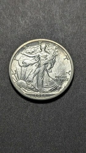1916年 D 表面 ウォーキング・リバティ ハーフダラー