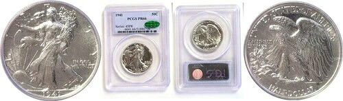 1941年 50セント ウォーキング・リバティ ハーフダラー プルーフ PCGS PR-66 CAC|WORLD RESOURCE【QUEEN店】