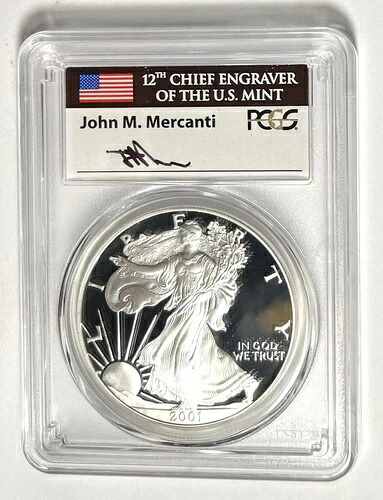 2001-W $1 アメリカン シルバー イーグル PCGS PR70DCAM PGV $725.00 メルカンティ # HMF｜WORLD RESOURCE【QUEEN店】