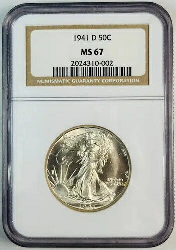 1941年 D ウォーキング・リバティ ハーフダラー NGC MS-67|WORLD RESOURCE【QUEEN店】