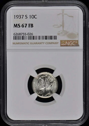 1937-S マーキュリーダイム 10C NGC MS67FB｜WORLD RESOURCE【QUEEN店】