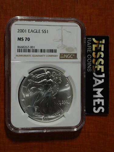 2001年 1ドル アメリカン シルバー イーグル NGC MS70 クラシック ブラウンラベル 178,200円