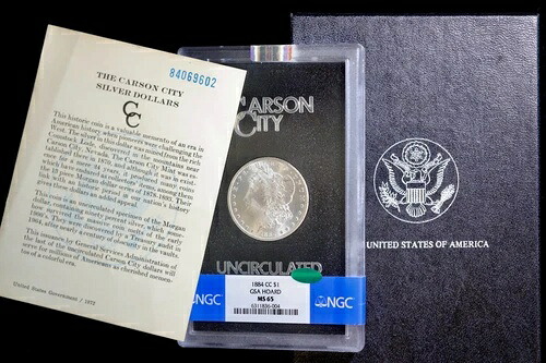 1884-CC モルガン銀貨 $1 NGC MS 65 CAC GSA ホード（BU 未流通、UNC）