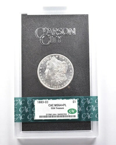1883-CC モルガン銀貨 GSA トレジャー MS64+ PL CAC *4630