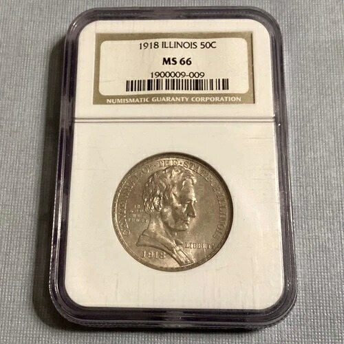 1918年リンカーン・イリノイ記念ハーフドル NGC MS 66