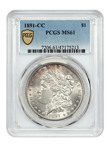 1891-CC $1 PCGS MS61 - モルガン・ダラー - 希少な日付 201,850円