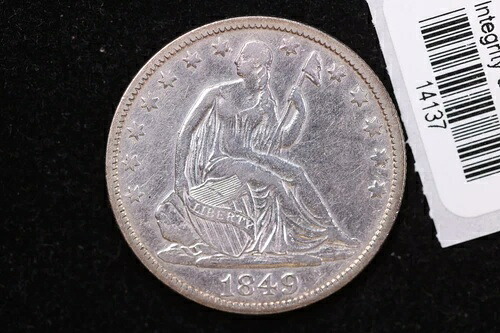 1849-O リバティ・シーティング・ハーフドル、お手頃価格の流通。ストア番号：14137
