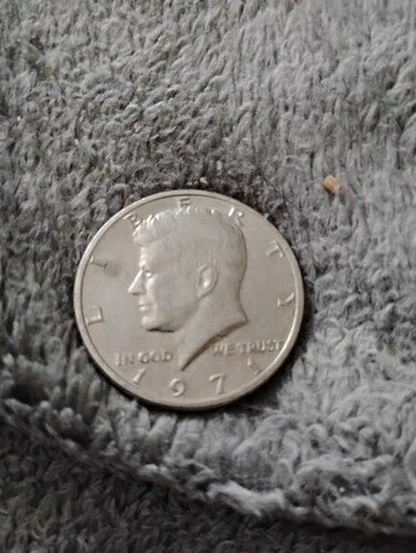 1971 JFK シルバー ハーフ ドル、刻印なし、流通量わずか。
