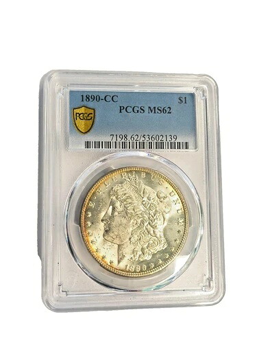 1890年 1890-CC PCGS MS62 モルガン・ダラー - 光沢あり！eBayで最安値のPCGS MS62