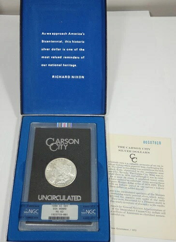 GSAホード 1880-CC モルガン銀貨 NGC MS 63 ~ 箱＆COA