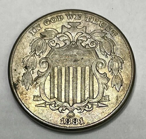 1881年 5セント シールドニッケル アメリカ合衆国コイン