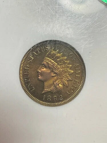 NGC PF65RB CAC 1892 インディアンセント 美しいチョイス ジェムプルーフ