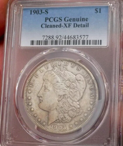 モーガン シルバードル 1903 S ハイグレード XF/AU PCGS ホルダー オリジナル状態