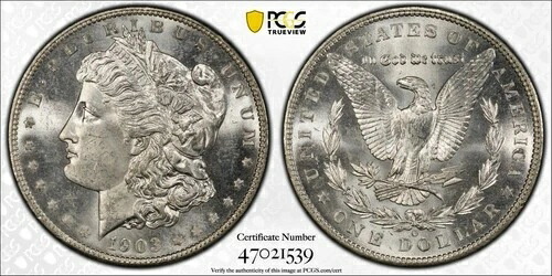 1903年 O モルガン銀貨 $1 PCGS MS 63