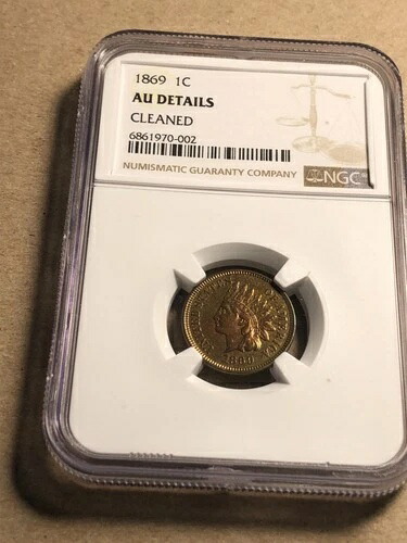 1869/69 NGC AU クリーニング済みインディアンヘッド セントペニー