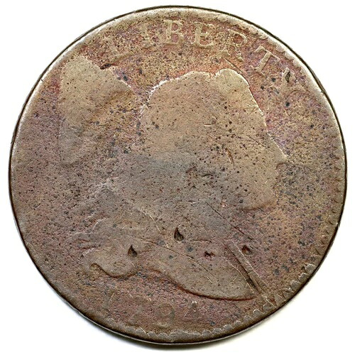 1794 S-66 R-5+ リバティキャップ ラージセントコイン 1セント