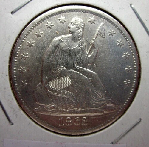 1863-S 着席自由の女神像 ハーフドル 50セント硬貨 サンフランシスコ造幣局 コレクター向け