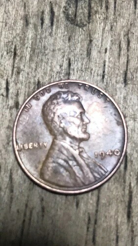 1940年 ウィートペニー - ミントマークなし 希少1セント硬貨 - 良好な状態