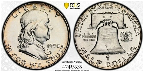 1950年 プルーフ 50セント フランクリン ハーフドル PCGS PR66 47415935