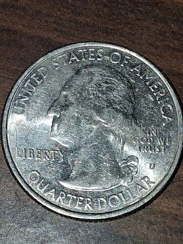 1967年米国ワシントン25セント硬貨 ミントマークエラー