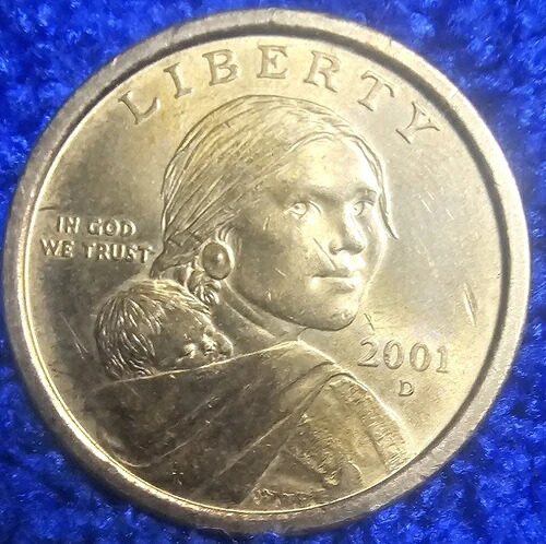2001 D SACAGAWEA 1ドル米国リバティコイン ネイティブアメリカンデザイン 価格不明