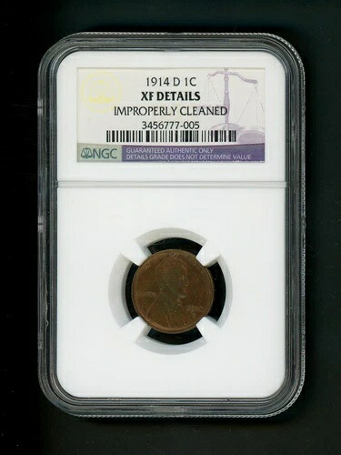 1914 D US リンカーン ウィート セント 1C 1 セント NGC XF 詳細 不適切な洗浄済み チョイス!