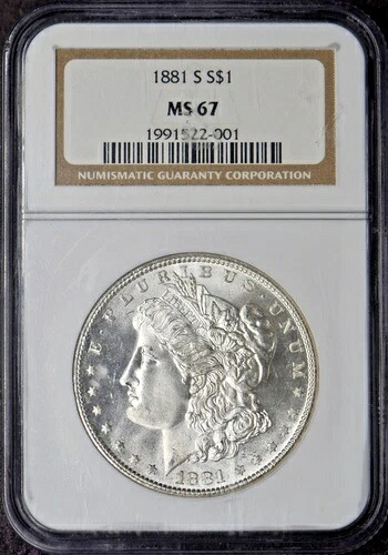 1881-S モルガン銀貨 - NGC MS67 - ?COINGIANTS?