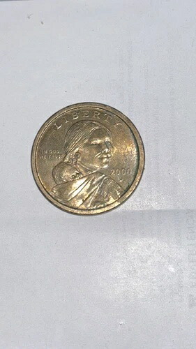 2000年 P サカガウィア 1ドル硬貨 米国自由の女神 ゴールデン真鍮色