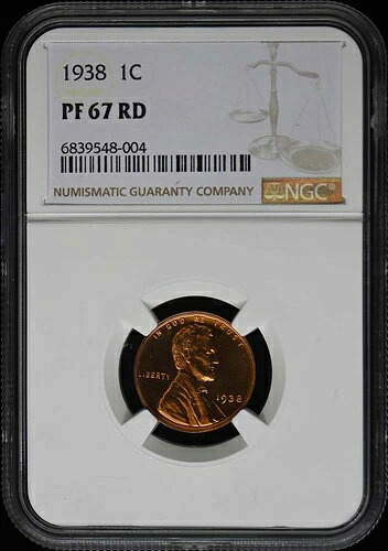 1938年 ウィート リバース リンカーンセント (プルーフ) 1C NGC PR67RD-
