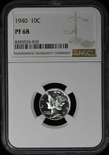 1940年 マーキュリーダイム 10C NGC PR68