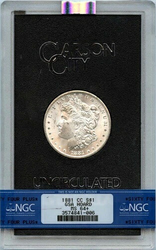 1881年-CC モーガンドル GSA ホード S $1 NGC MS64+-