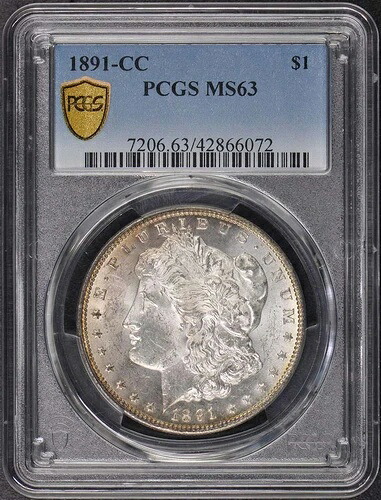 1891-CC 1ドル モルガン・ダラー PCGS MS63 229,680円