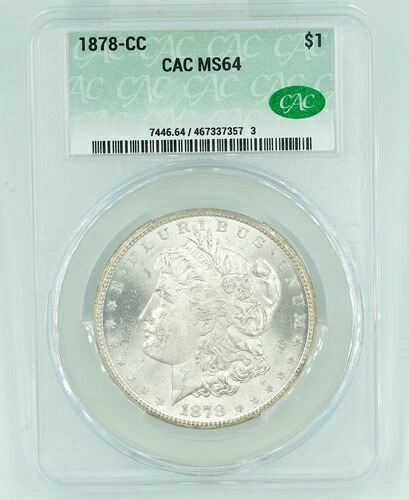 1878-CC CAC MS64 モルガン銀貨 ブラストホワイト