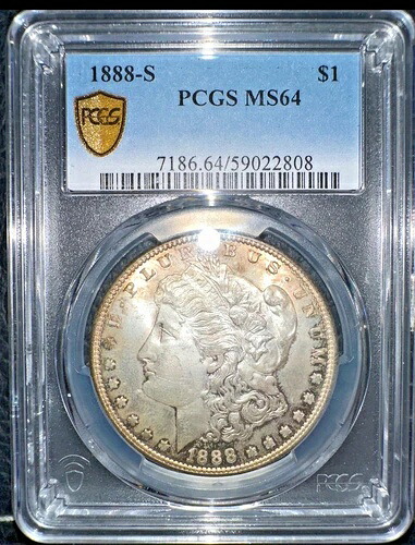 1888-S 1ドル モルガン銀貨 - MS64 - PCGS