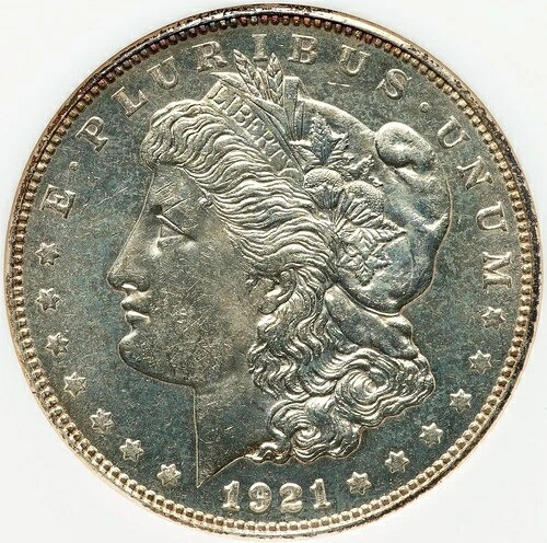 モルガン・ダラー 1921-D NGC MS-62 プルーフ品！第5世代スラブ。キーデート付き！光沢あり