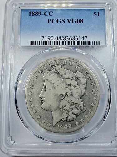 1889-CC モルガン銀貨 PCGS VG08 カーソンシティ キーデート