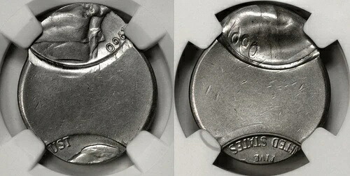 1960年 NGC MS64 ダブルストライク リバースミラーブロッケージ ニッケル ミントエラー ワオ