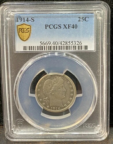 1914年-S バーバークオーター PCGS XF40- 230,670円