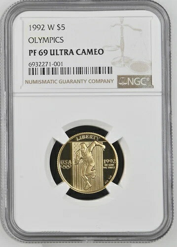 1992-W $5 オリンピック - NGC PF69 ウルトラカメオ - ほぼ完璧!