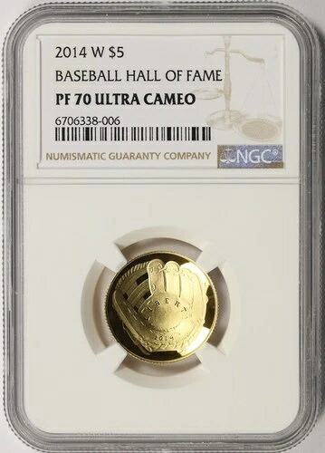 2014-W ゴールド 野球殿堂入り $5 NGC PF70 ウルトラカメオ